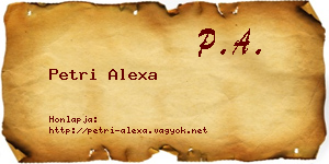 Petri Alexa névjegykártya